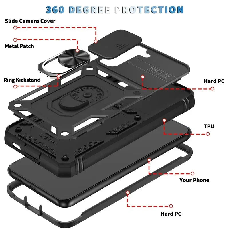 360 Degree Rotate Kickstand Cover Case For Samsung S25 S24 / S23 Series CaseSpot