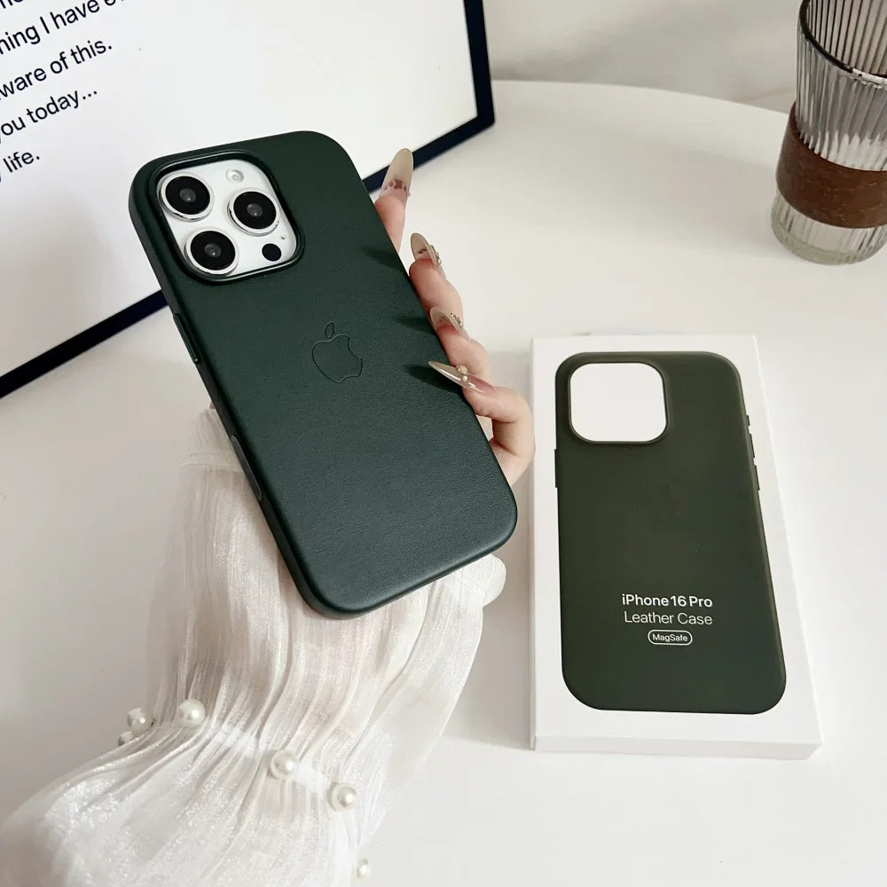 Leather Apple Magsafe Magnetic Case for iPhone 16 Series