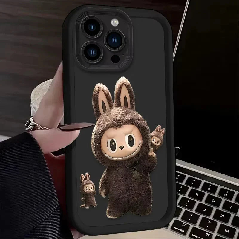 Lovely Labubu Macaroon Phone Case For iPhone 16 15 14