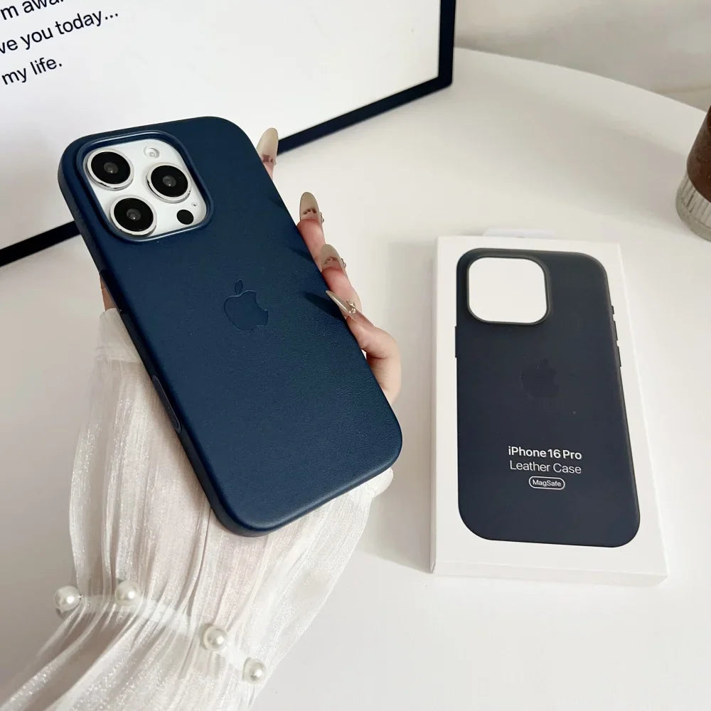 Leather Apple Magsafe Magnetic Case for iPhone 16 Series