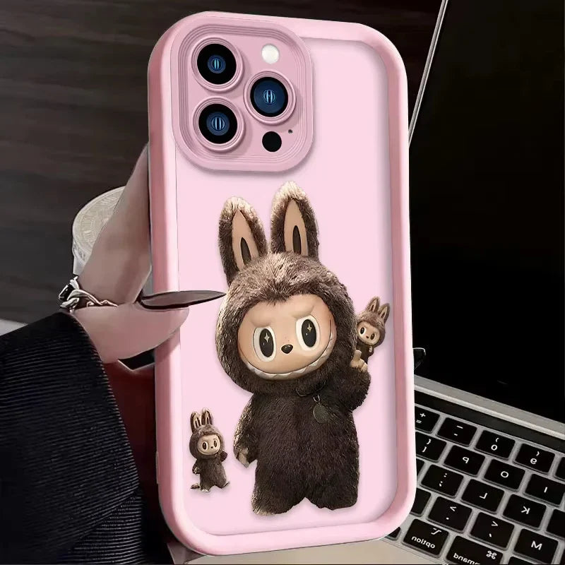 Lovely Labubu Macaroon Phone Case For iPhone 16 15 14