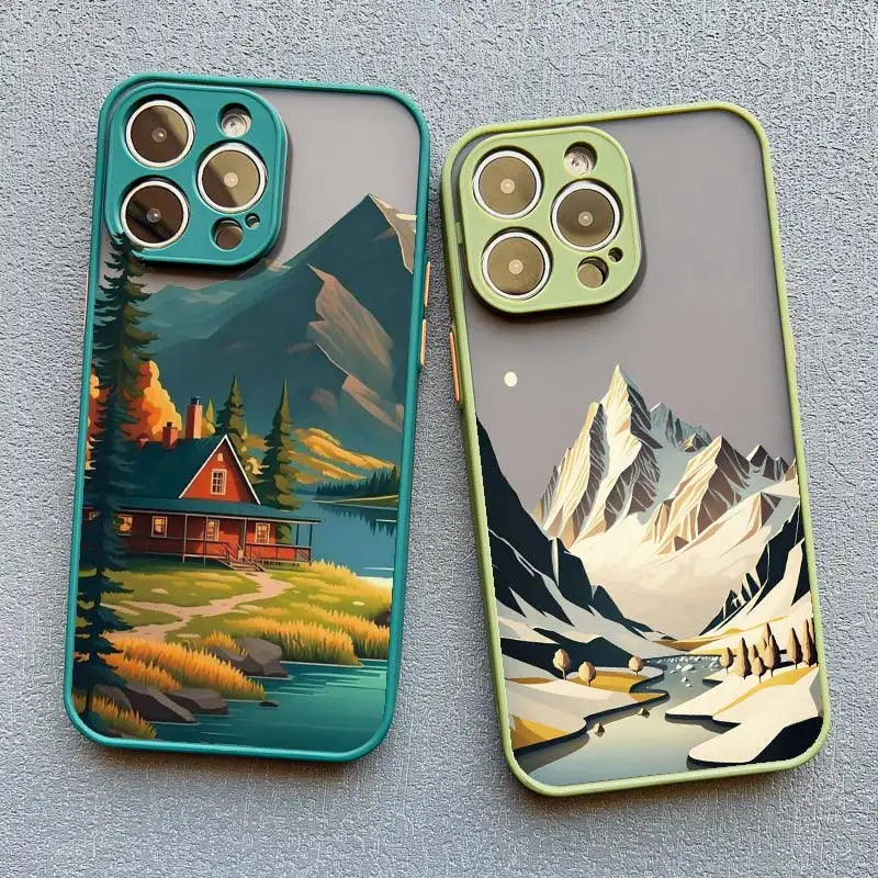 Mountain Peaks Landscape Phone Case for iPhone 16 15 14
