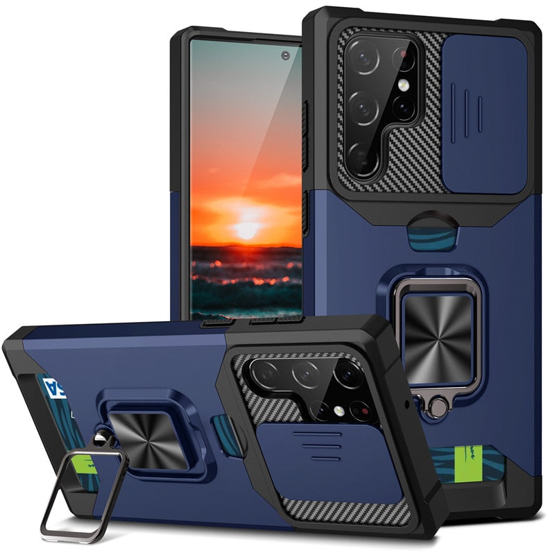 Armor Case With Card Solt for Samsung Galaxy S 25 S24 S23 Luxury_Covers