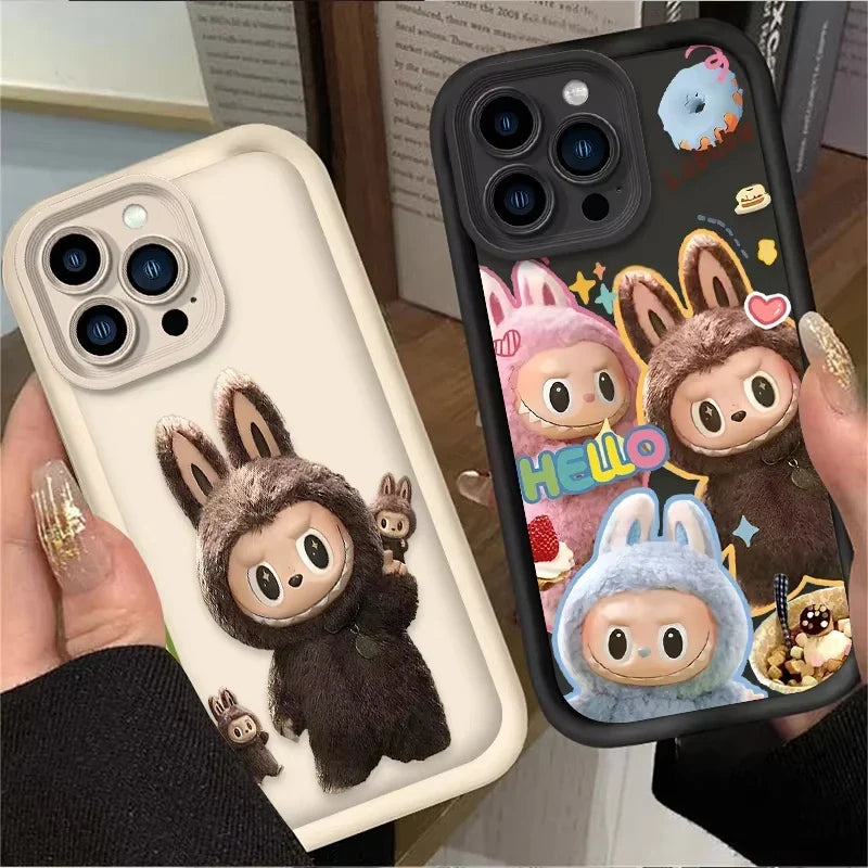 Lovely Labubu Macaroon Phone Case For iPhone 16 15 14