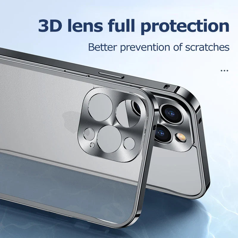 Metal Phone Cases Magnetic Aluminum Frame Phone Shell For IPhone 16 15 13 14
