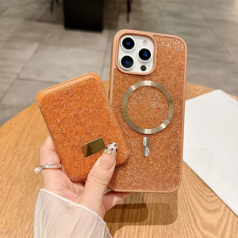 Luxury Diamond Wallet Phone Case For iPhone 16 15 14