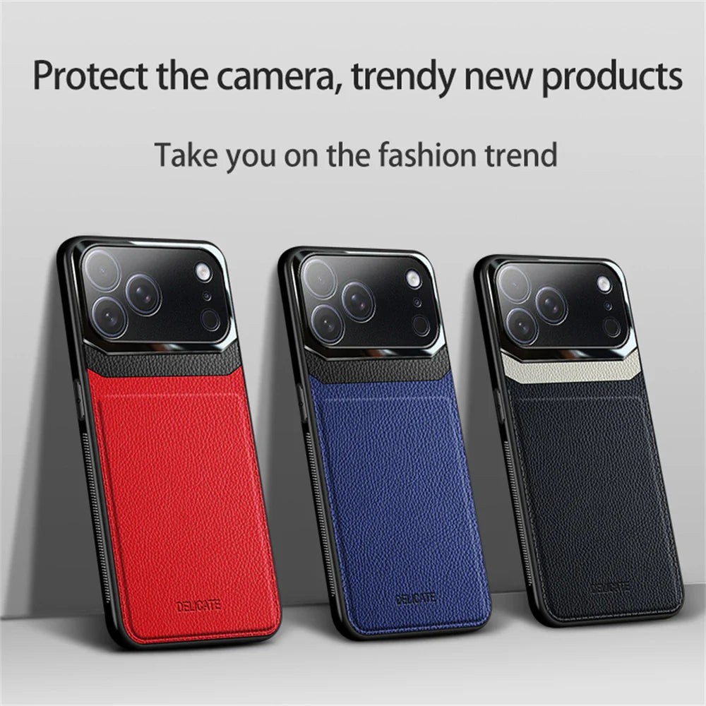 Luxury Hight Leather Shockproof Case with Camera Protect Phone Cover For iPhone 17/ 16/ 15/ 14