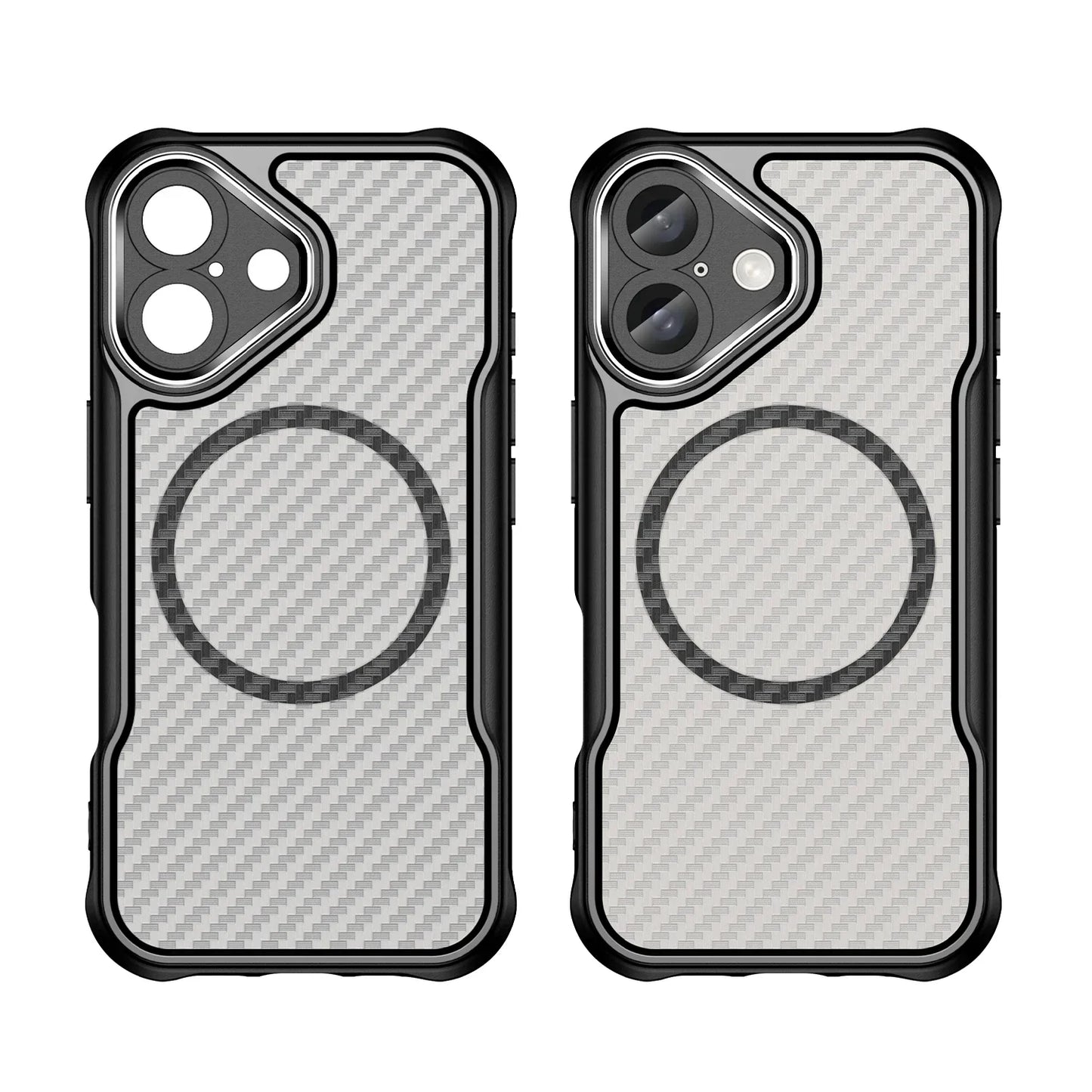 MAGNETIC CARBON FIBER PATTERN CASE SHOCKPROOF FOR IPHONE 16 15 14