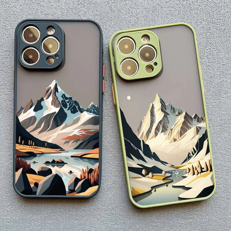 Mountain Peaks Landscape Phone Case for iPhone 16 15 14