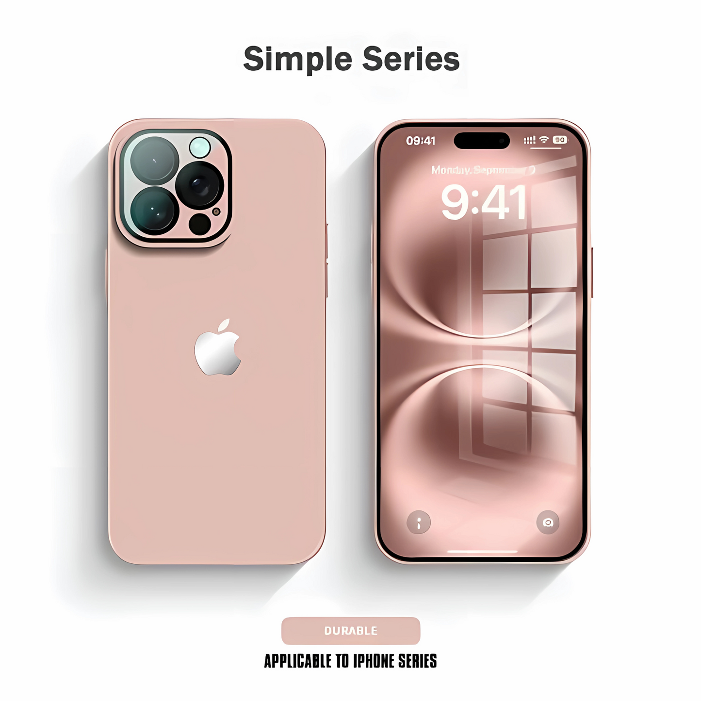 Luxury Frosted Case with Lens Tempered Glass Protection For iPhone 16 / 15 / 14