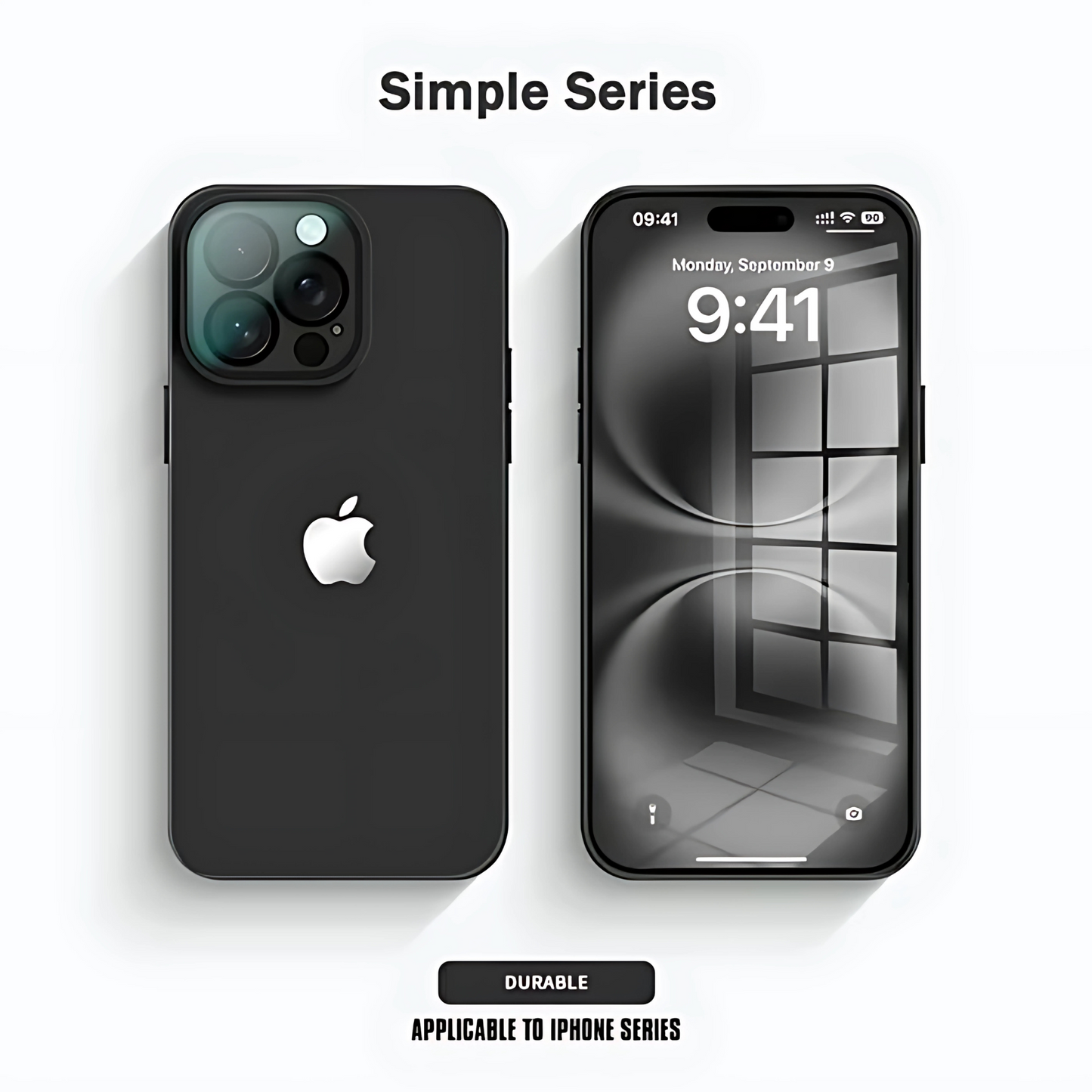 Luxury Frosted Case with Lens Tempered Glass Protection For iPhone 16 / 15 / 14