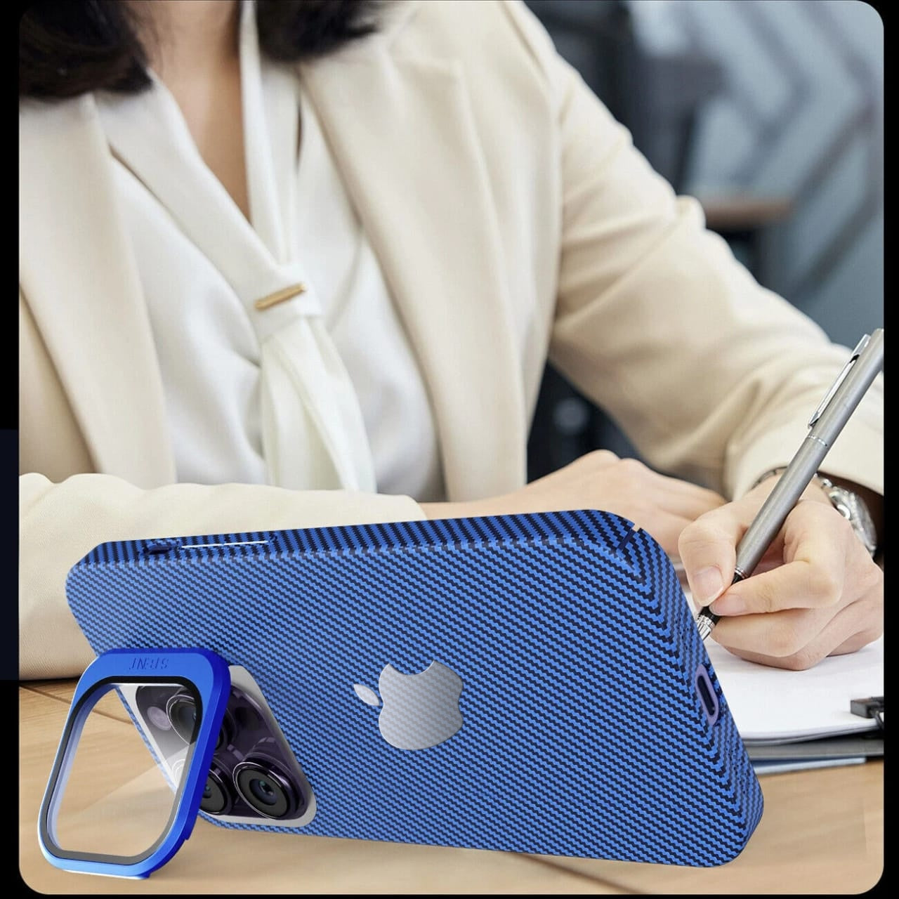 Magnetic Carbon Fiber Pattern Phone Case With Lens Protection For iPhone