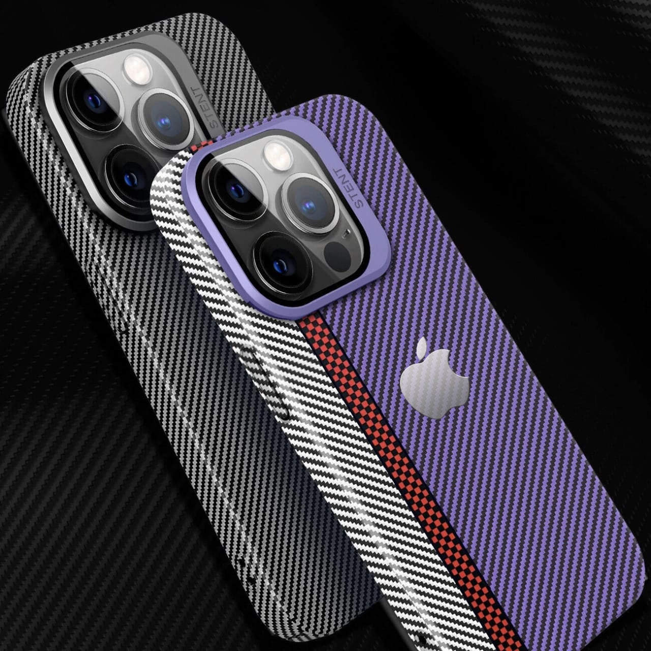 Magnetic Carbon Fiber Pattern Phone Case With Lens Protection For iPhone