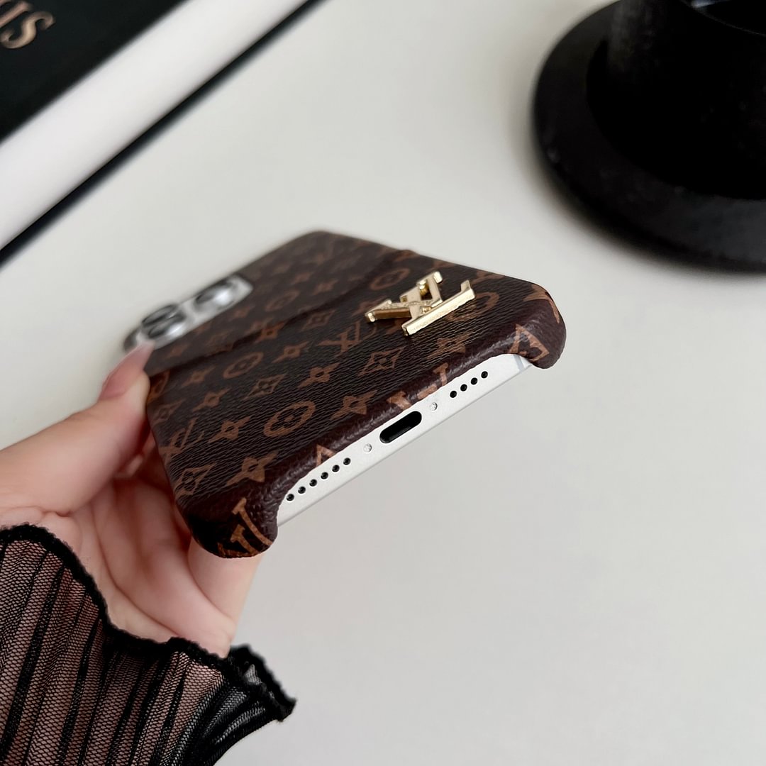 Classic Leather Monogram iPhone Case Card Holder Roxy New 2