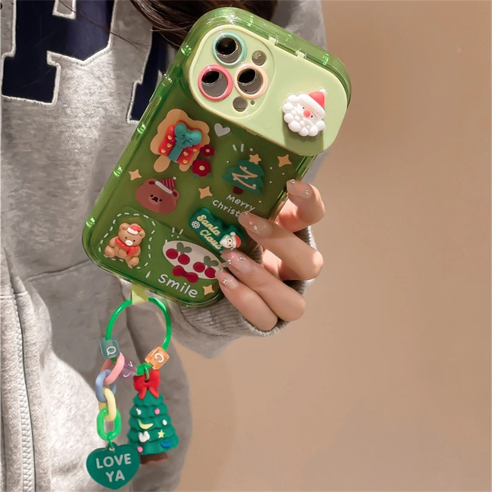 Cute Cartoon Elk Pendant Case For iPhone 16 15 14