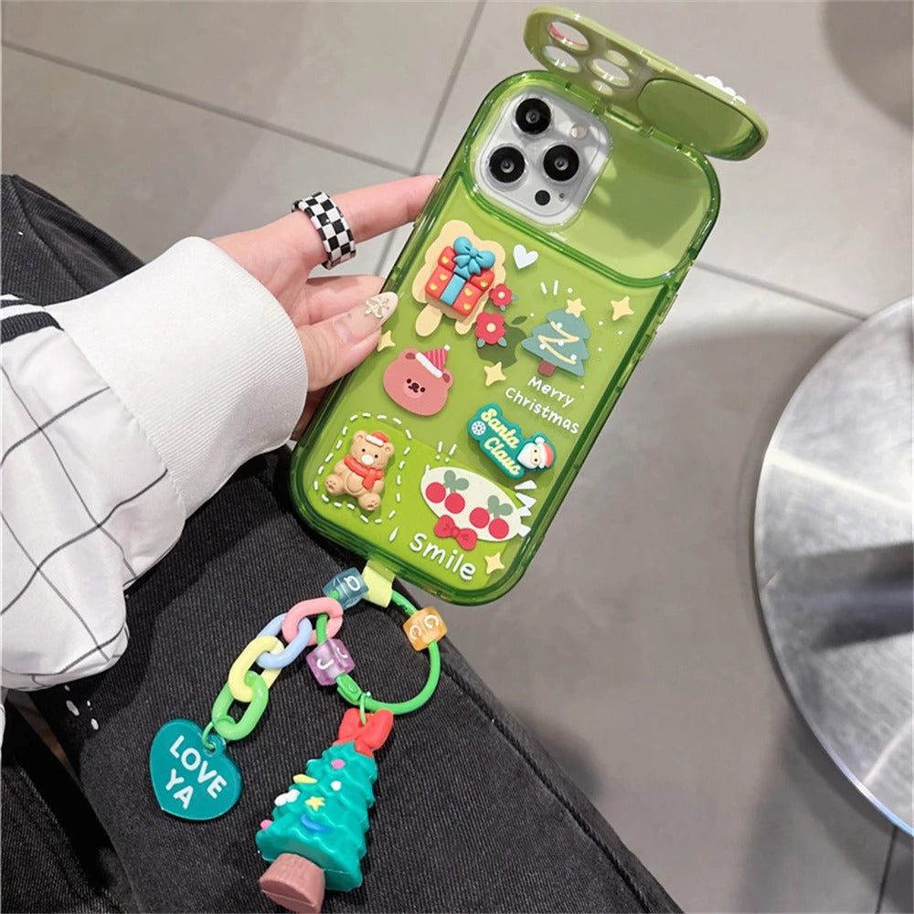 Cute Cartoon Elk Pendant Case For iPhone 16 15 14