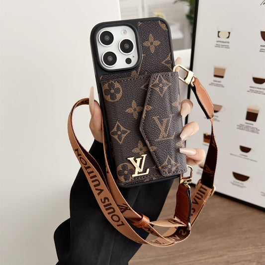 Crossbody Wallet Accordion Card Holder Canvas iPhone Leather cases Roxy New 2