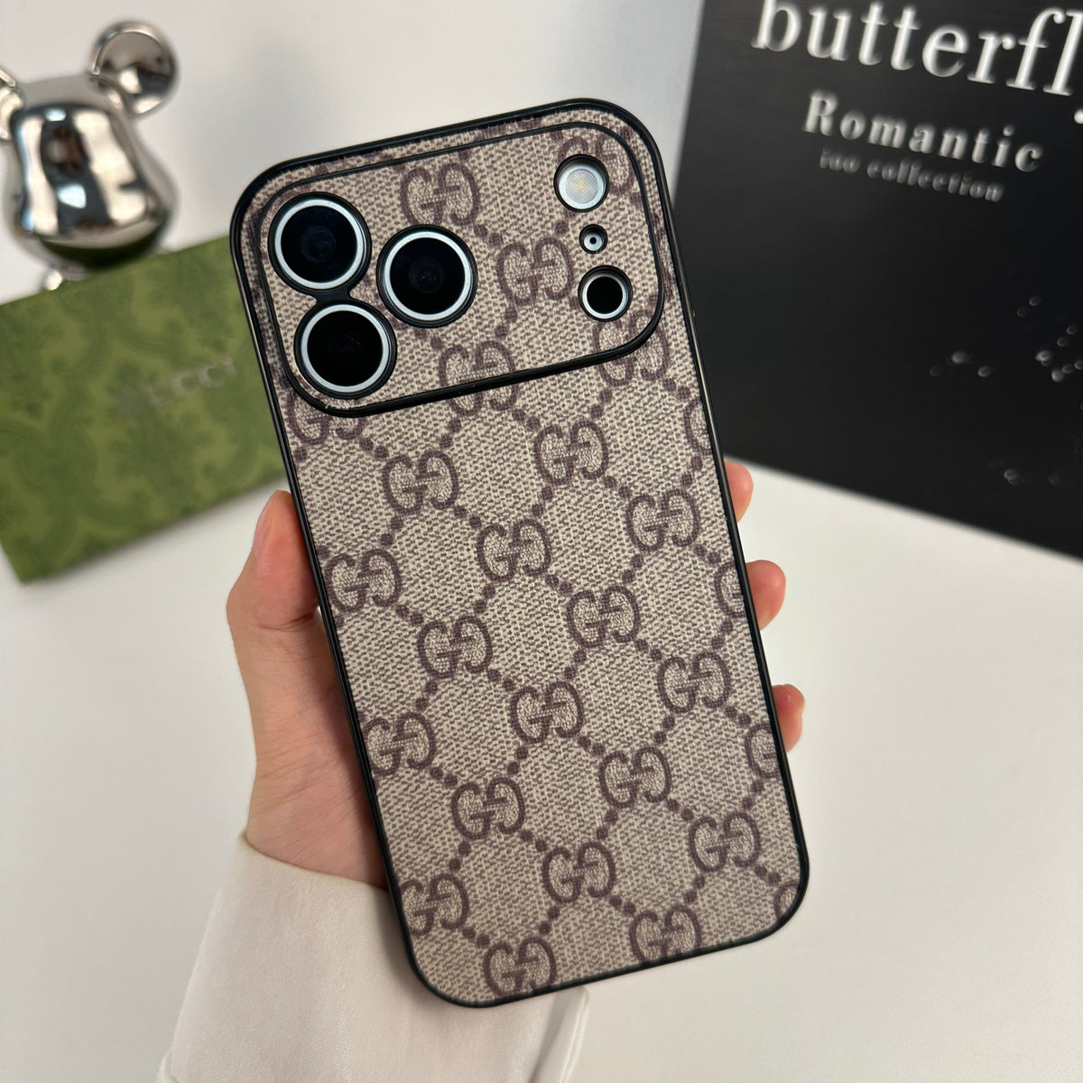 Designer Monogram Gucci Case for iPhone 12-18 Pro & Pro Max