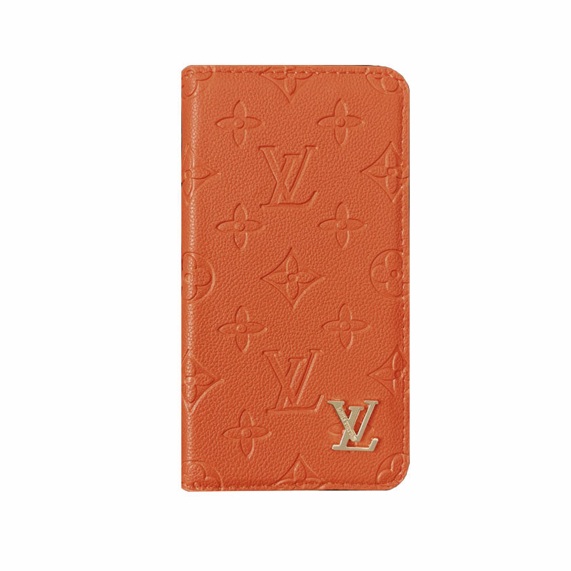 Premium Leather Folio Monogram Phone Case with Card Holder for iPhone 12-18 Pro & Pro Max