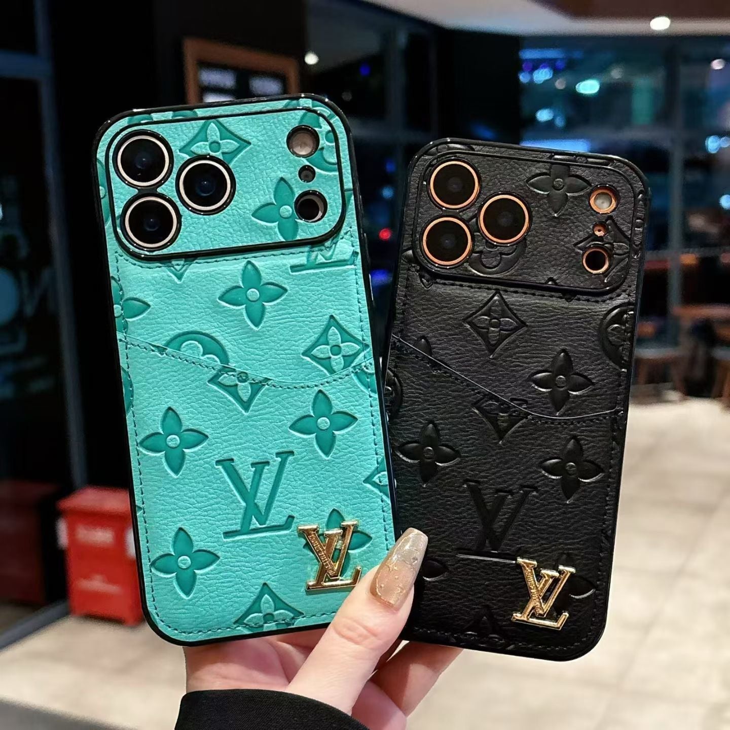 Distressed Heritage Leather Cover with Card Holder For iPhone 12-17