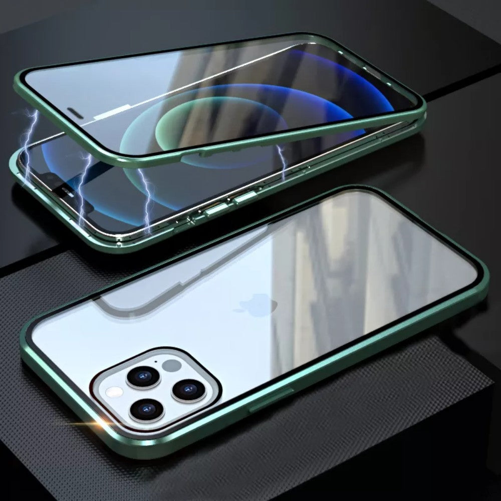 Magnetic Metal Case Clear Double-Sided Glass For iPhone 13 / 12 Series - theroxymob