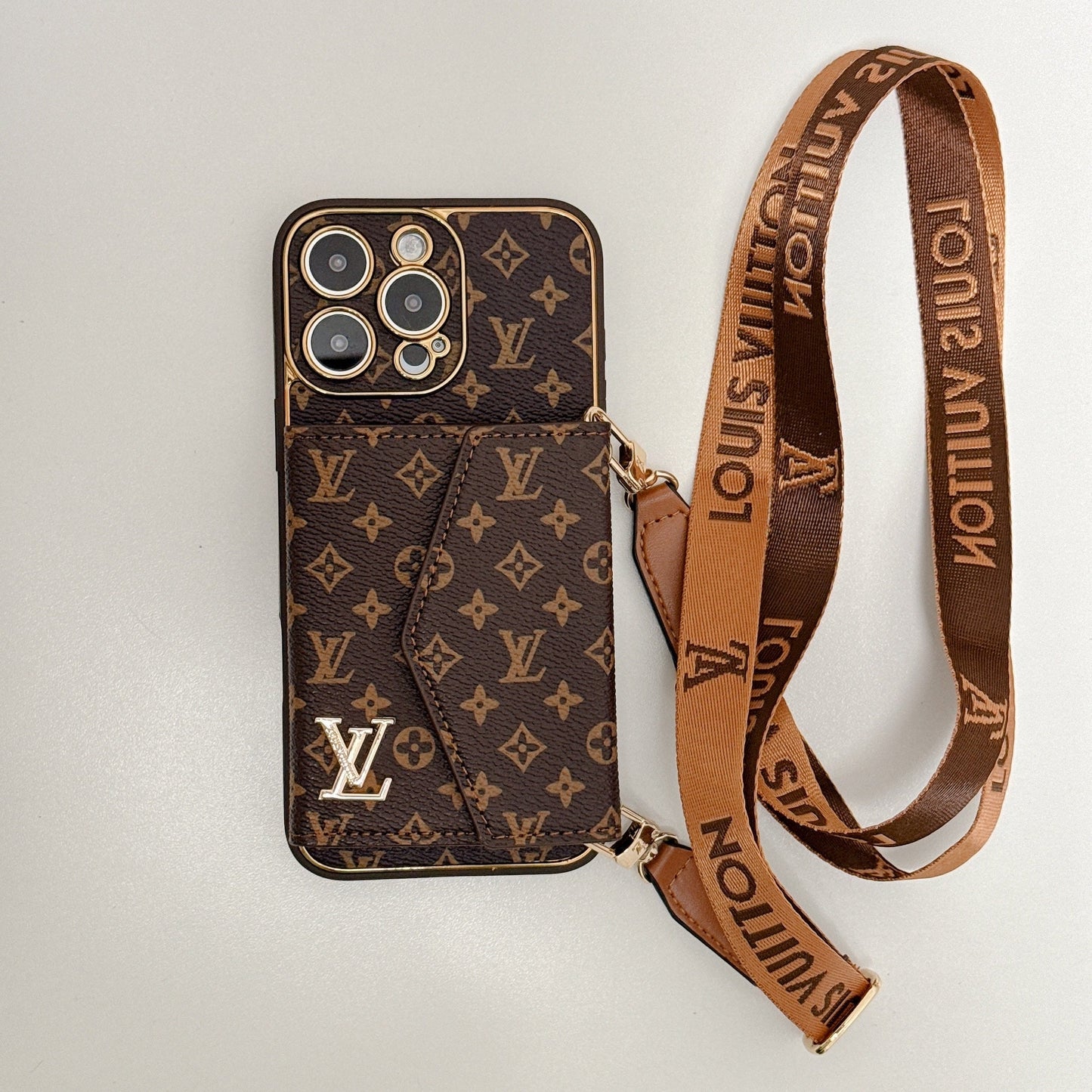 Luxury Monogram Canvas Leather Card Holder iPhone Case Roxy New 2