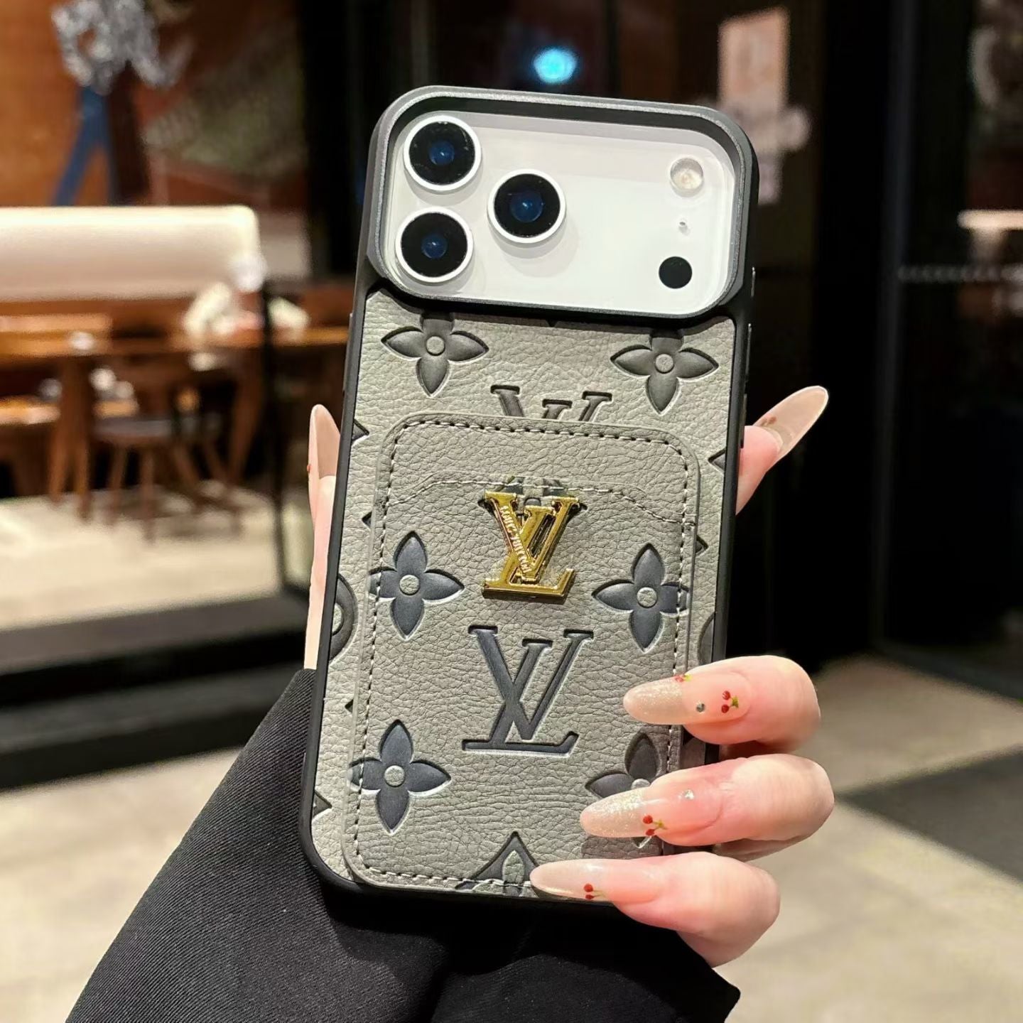 Premium Textured Case with Integrated Card Slot for iPhone 12-17 Series