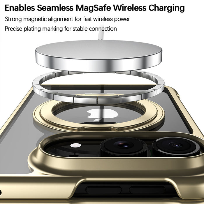 iPhone Duo Transparent Electroplated Magsafe Stand Case