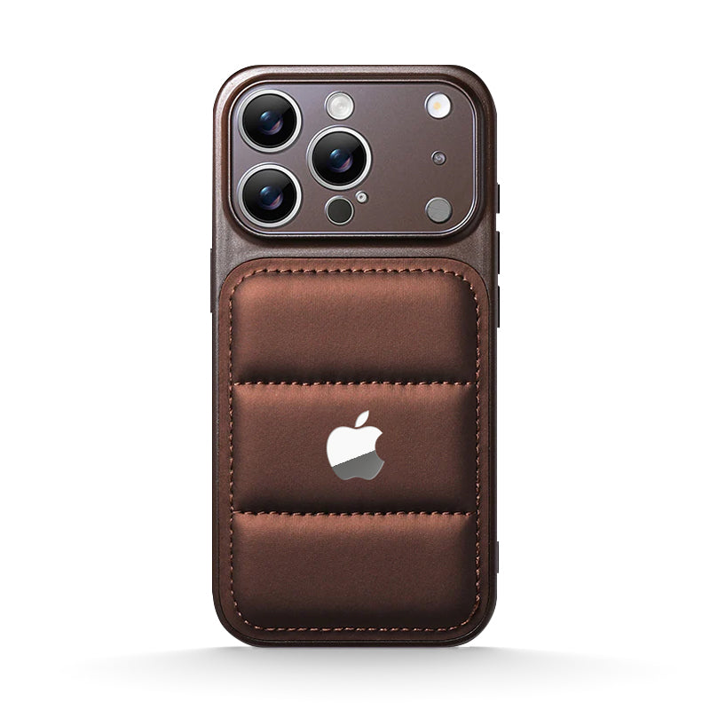 Premium Puffer Leather Case for iPhone 13-18 Pro & Pro Max