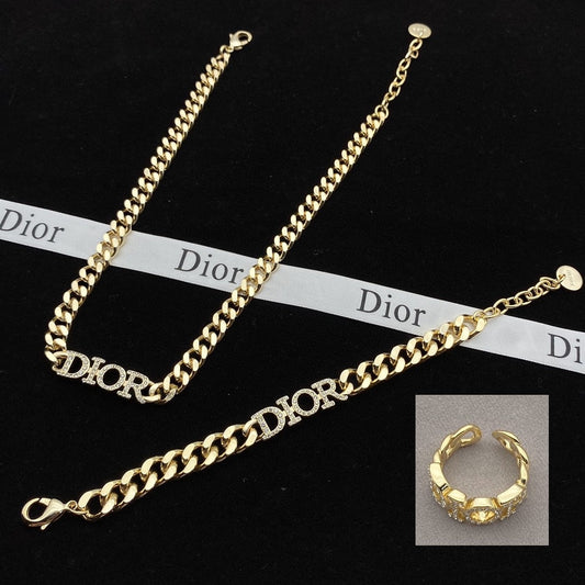 Fancy Design Necklace & Bracelet & Ring Set