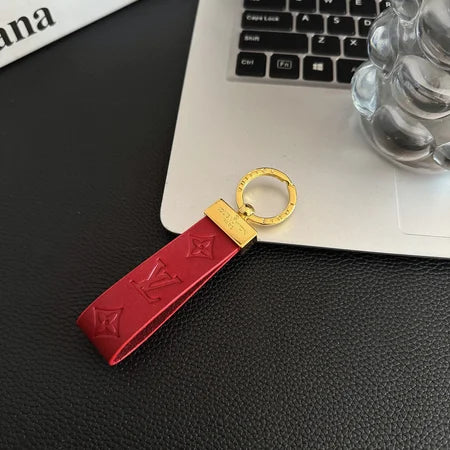 Louis Vuitton Keyring Embossed Leather Gold Hardware