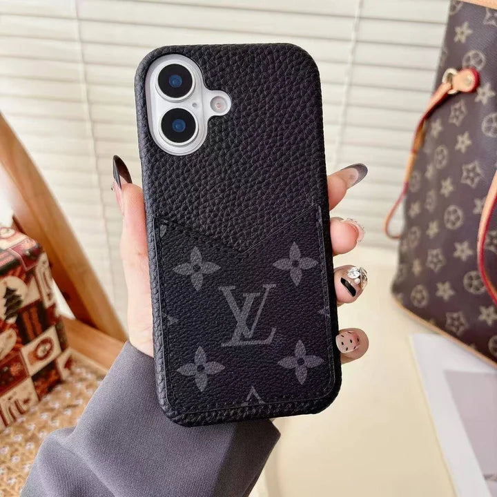 Louis Vuitton Monogram Leather Phone Case With Card Slot Case for iPhone 17-12
