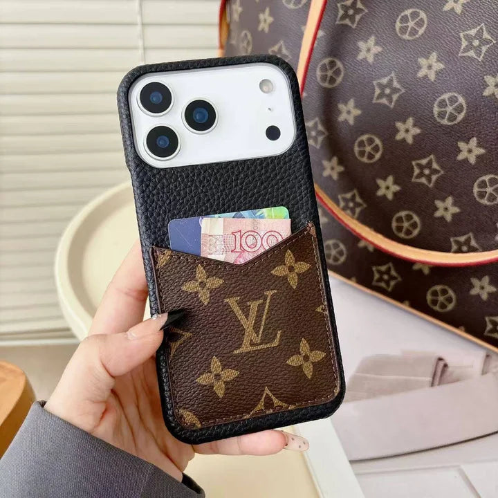 Louis Vuitton Monogram Leather Phone Case With Card Slot Case for iPhone 17-12