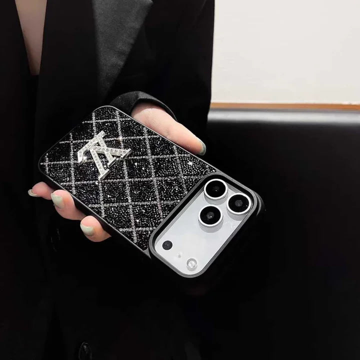 Louis Vuitton Phone Case with Sparkling Rhinestones For iPhone 17/ 16 / 15 / 14