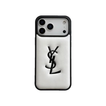 Luxurious YSL Leather Phone Case for iPhone 13-18 Pro & Pro Max