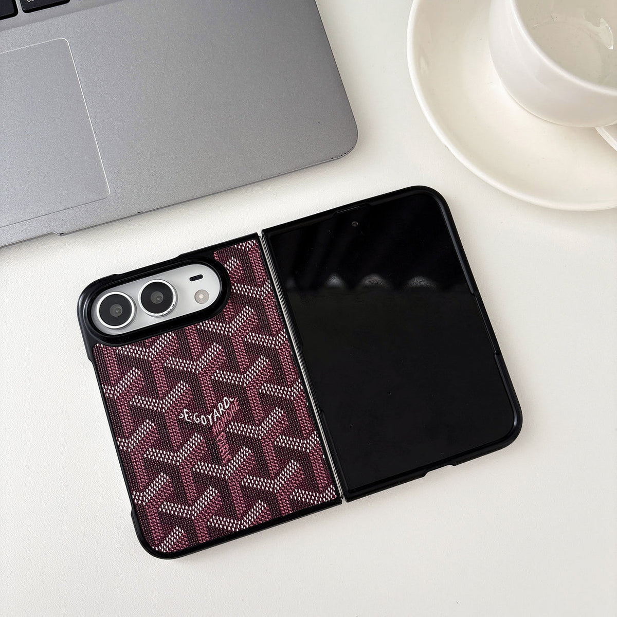 Luxury GYD Monogram Foldable Case for iPhone Duo