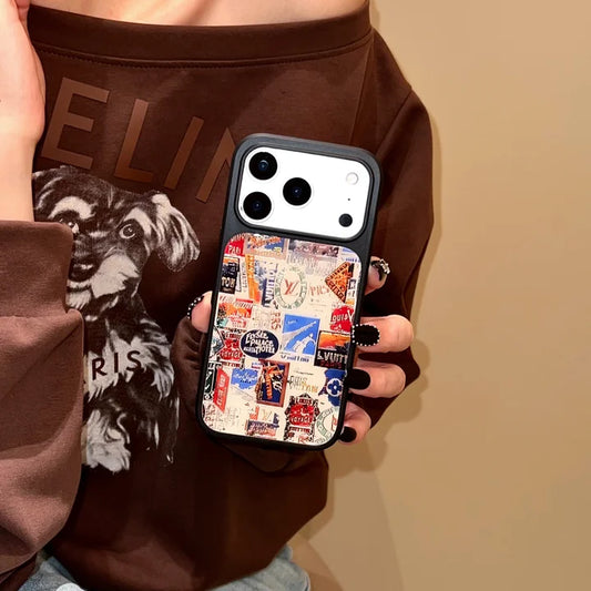 Vintage Travel Collage Luxury Case for iPhone 13-17