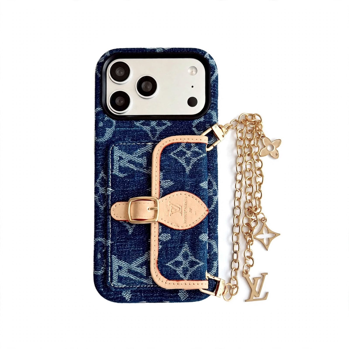 LV Monogram Luxury Case With Chain for iPhone 12-18 Pro & Pro Max