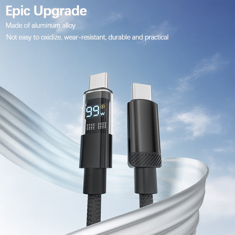 100W Fast Charging Cable With Digital Display