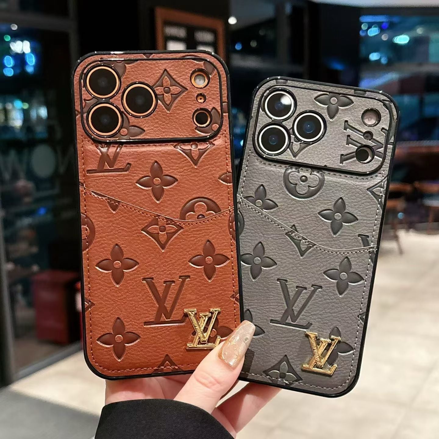 Distressed Heritage Leather Cover with Card Holder For iPhone 12-17