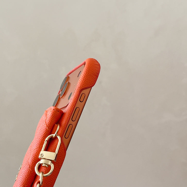 Genuine Leather Wallet Leather Crossbody Bag Phone Case For iPhone 12-17