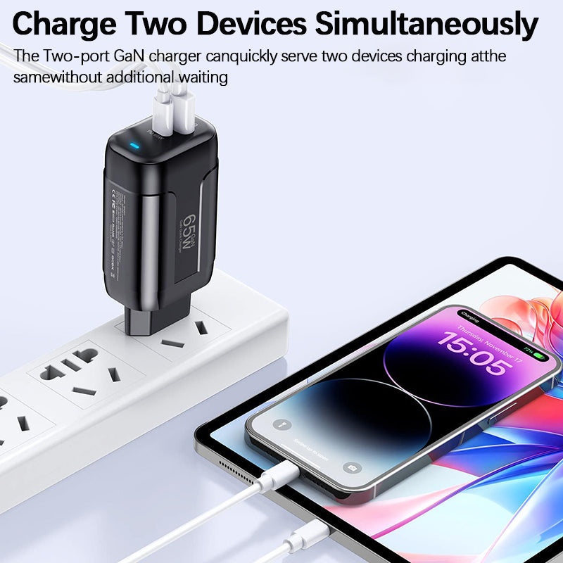 65W GaN Super 2-Port Fast Charger