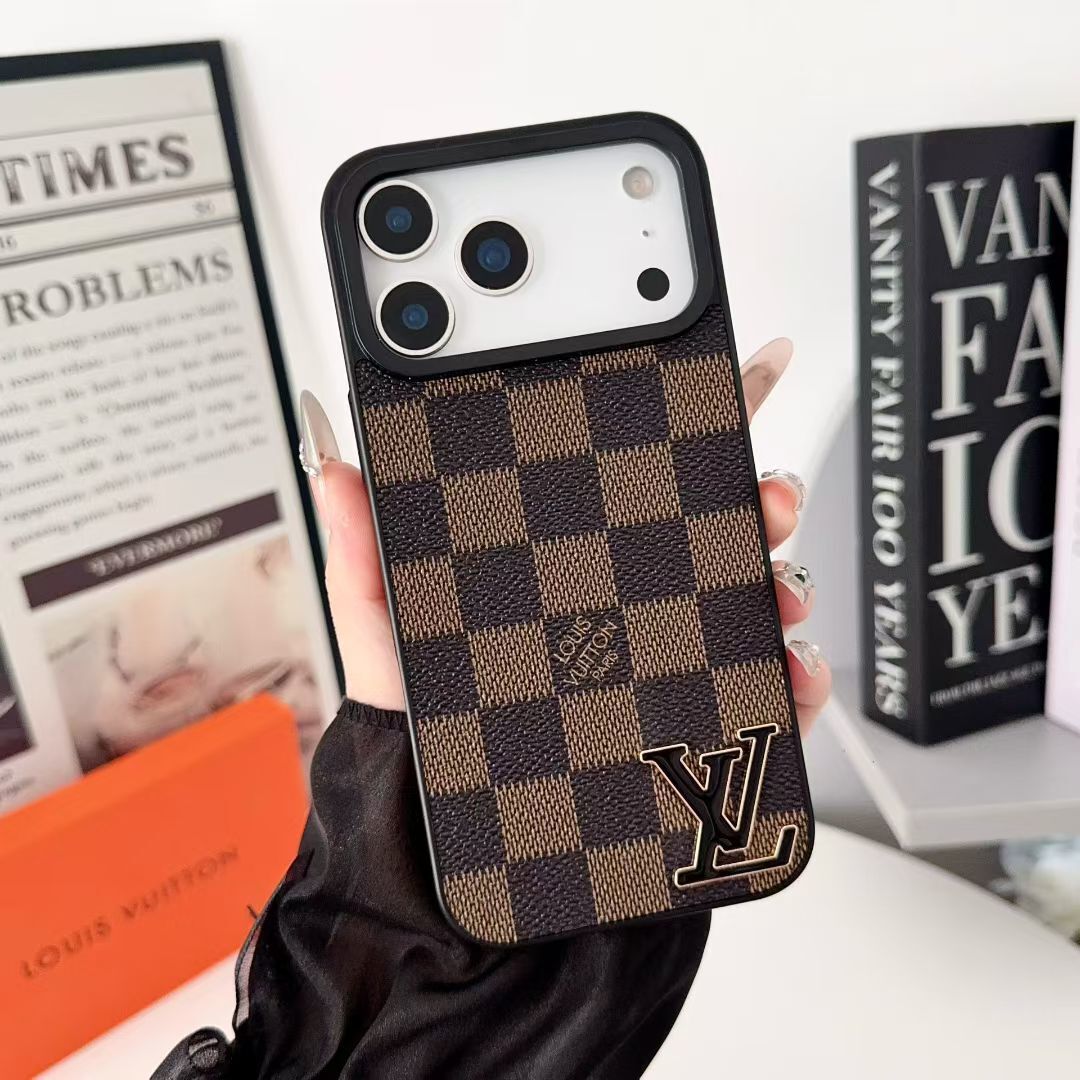 Luxury LV Leather Phone Case For iPhone 17 / 16 / 15 / 14