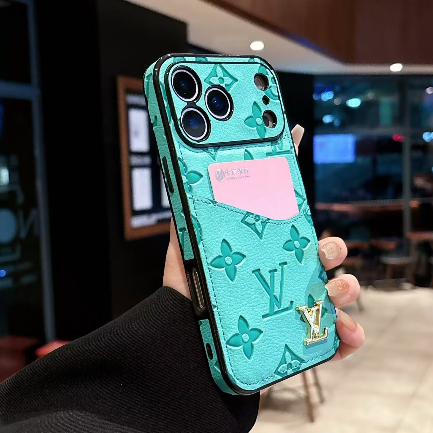 Distressed Heritage Leather Cover with Card Holder For iPhone 12-17