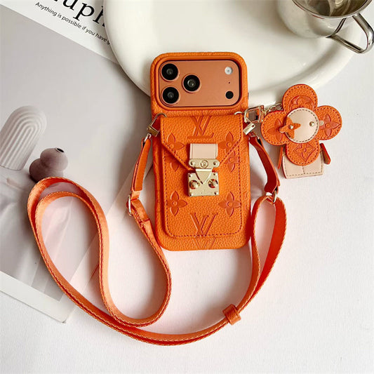 Luxury Monogram Crossbody iPhone Case with Detachable Wallet