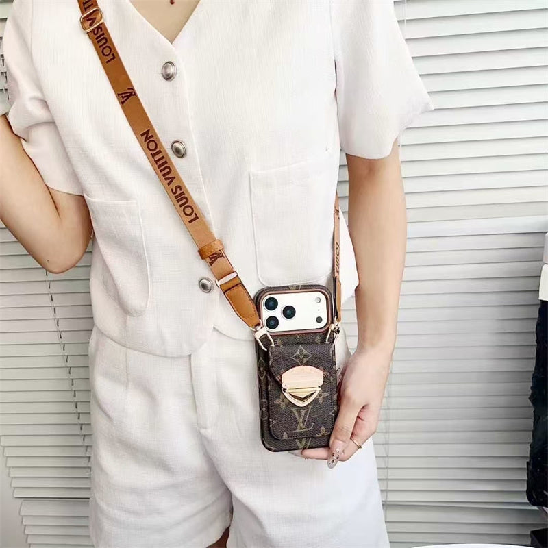 LV Luxury Phone Case with Strape For iPhone 17/ 16/ 15/ 14