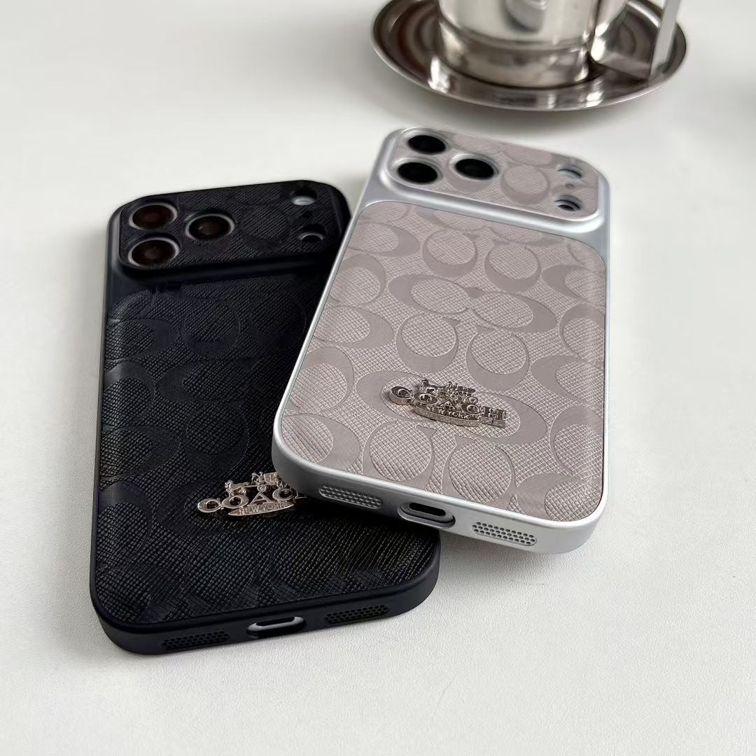 Luxury Coach Monogram Protective iPhone Case – Designer Leather Finish