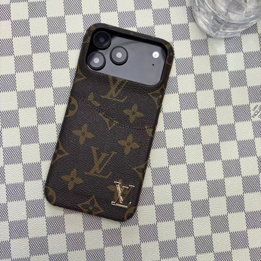 Leather Case with Card Holder For iPhone 17 / 16 / 15 / 14