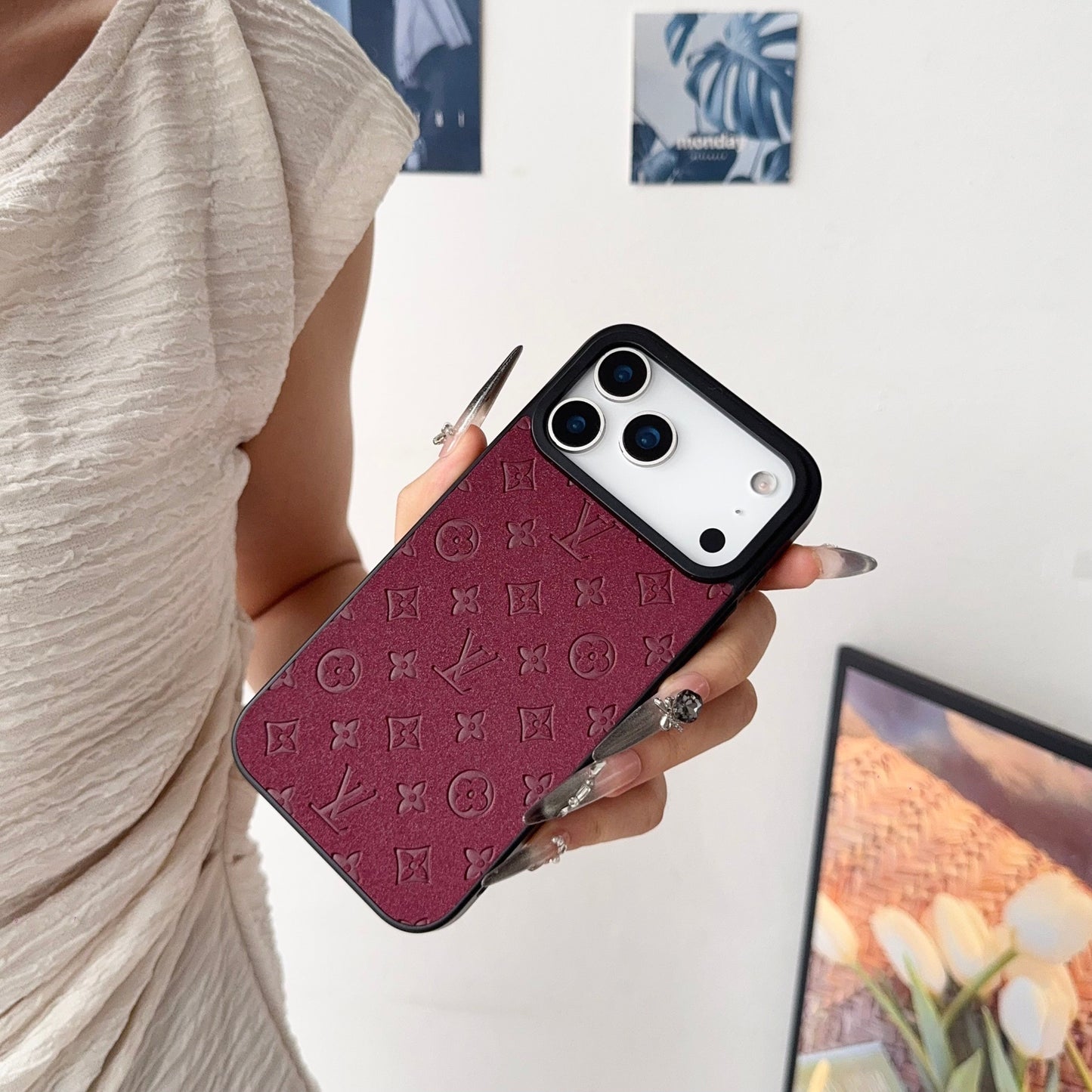 Lux LV Leather Phone Case For iPhone 17 / 16 / 15 / 14
