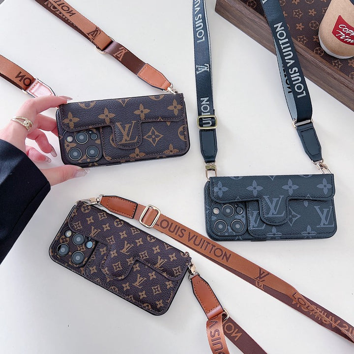 Luxury Side Card Holder Crossbody iPhone Case